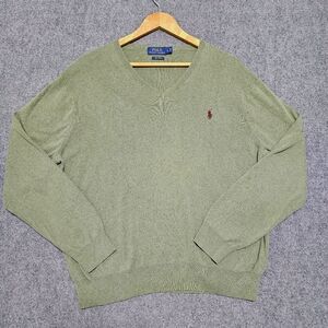 Polo Ralph Lauren Pima Cotton V-Neck Sweater Pullover Mens L Classic Preppy